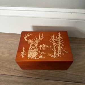 Wooden deer keepsake box